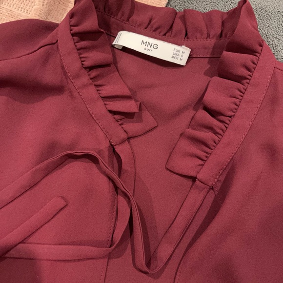 Perfect for Christmas celebrations! Mango burgundy blouse - Picture 3 of 3